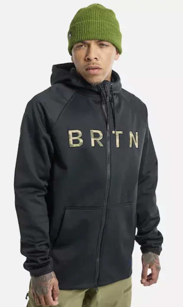 Burton Mens Crown Weather-proof Fullzip Fleece Hoodie