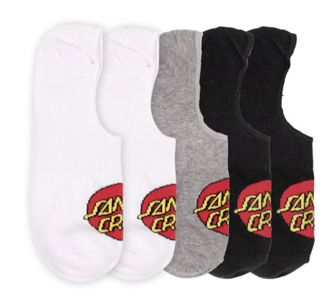 Santa Cruz Classic Dot Socks Black-White Gmarle 7-11 Mens 5 pk